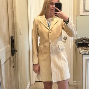 Baja 100% Leather Trench Coat | Size 4